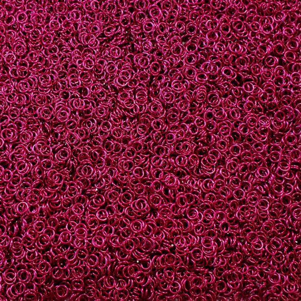 Cosmic Pink Anodized Aluminum jump rings in 20 SWG, 5/32 inch ID, 1/4 lb (4 oz)