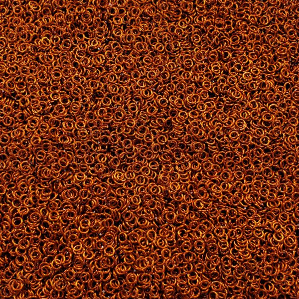 Orange Anodized Aluminum jump rings in 20 SWG, 1/8 inch ID, 1/4 lb (4 oz)