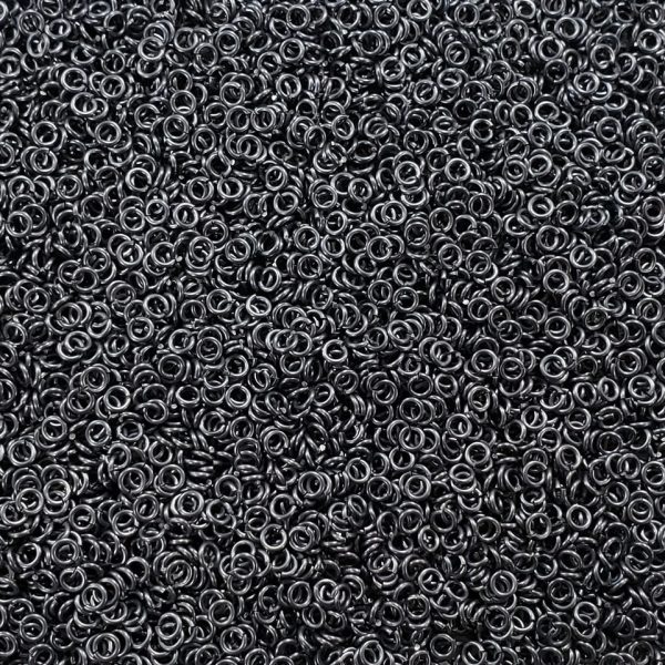 Stormy Gray Anodized Aluminum jump rings in 18 SWG, 1/8 inch ID, 1/4 lb (4 oz)