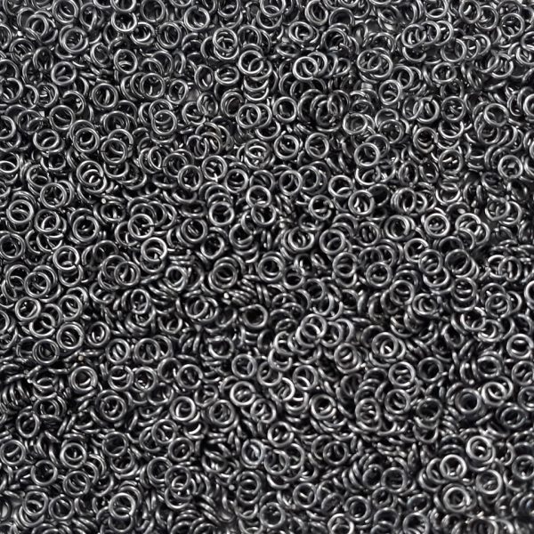 Stormy Gray Anodized Aluminum jump rings in 18 SWG, 5/32 inch ID, 1/2 lb (8 oz)