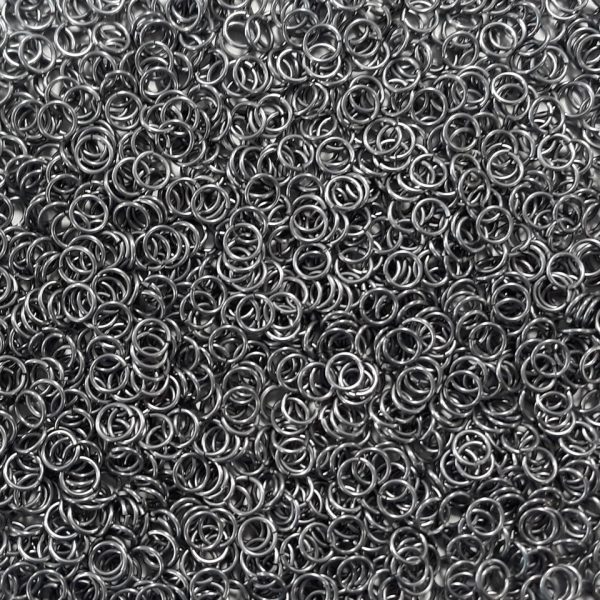 Stormy Gray Anodized Aluminum jump rings in 18 SWG, 1/4 inch ID, 1/2 lb (8 oz)