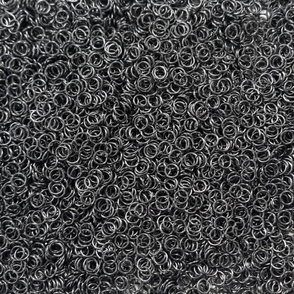 Stormy Gray Anodized Aluminum jump rings in 20 SWG, 3/16 inch ID, 1/4 lb (4 oz)