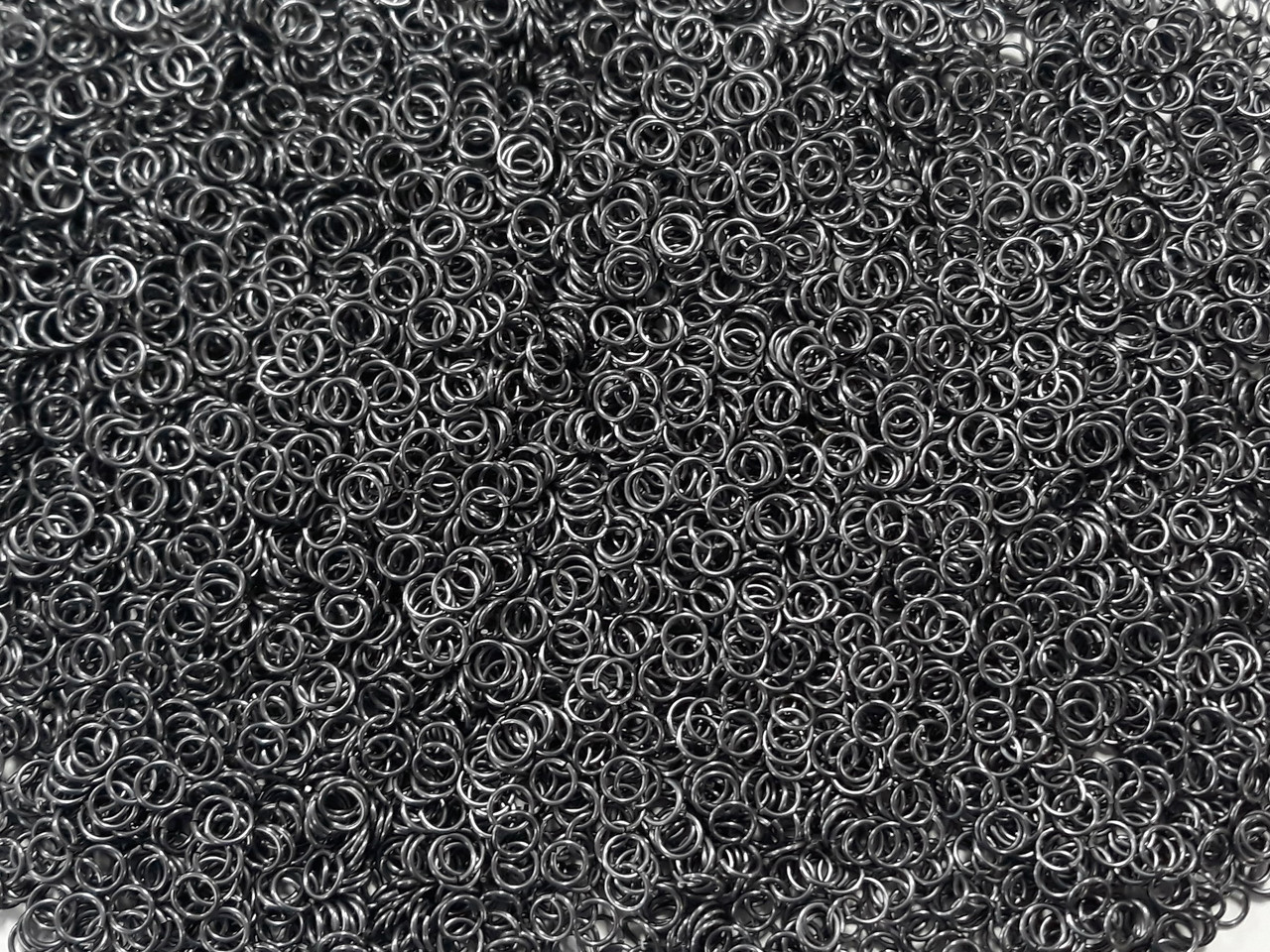 Stormy Gray Anodized Aluminum jump rings in 20 SWG, 3/16 inch ID, 1/4 lb (4 oz)