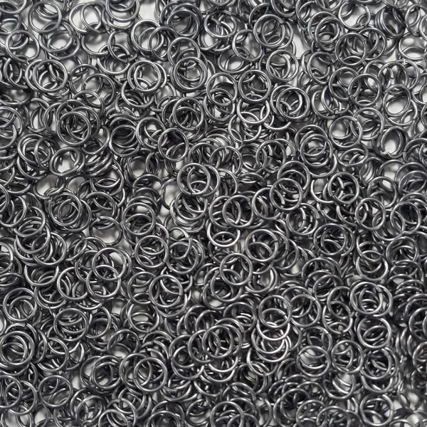 Stormy Gray Anodized Aluminum jump rings in 18 SWG, 9/32 inch ID, 1/2 lb (8 oz)
