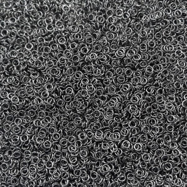 Stormy Gray Anodized Aluminum jump rings in 20 SWG, 9/64 inch ID, 1/4 lb (4 oz)