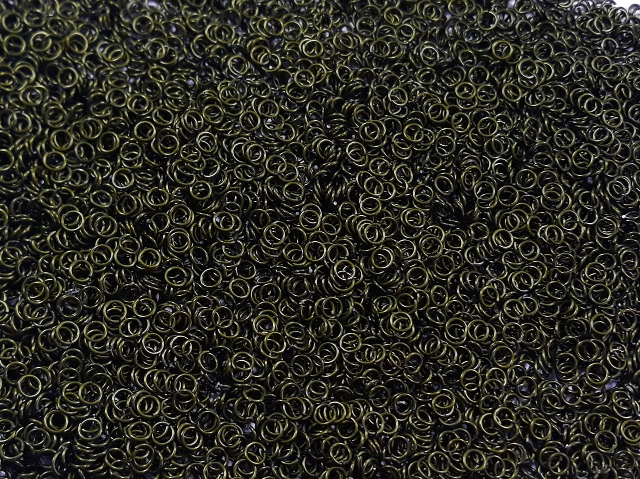 OD Green Anodized Aluminum jump rings in 20 SWG, 5/32 inch ID, 1/4 lb (4 oz)