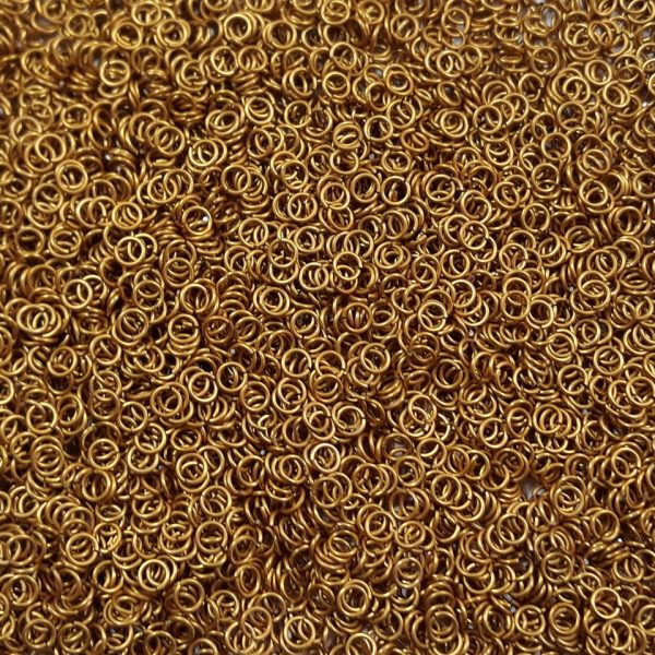 Gold Anodized Aluminum jump rings in 20 SWG, 5/32 inch ID, 1/4 lb (4 oz)