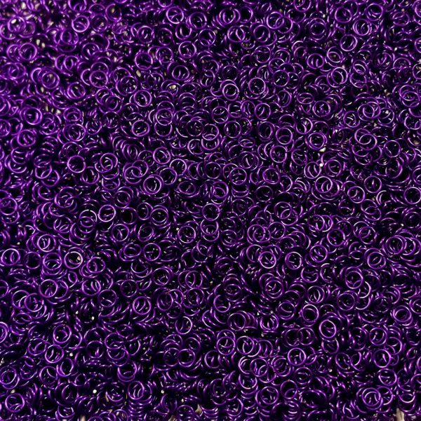 Violet Anodized Aluminum jump rings in 20 SWG, 5/32 inch ID, 1/4 lb (4 oz)