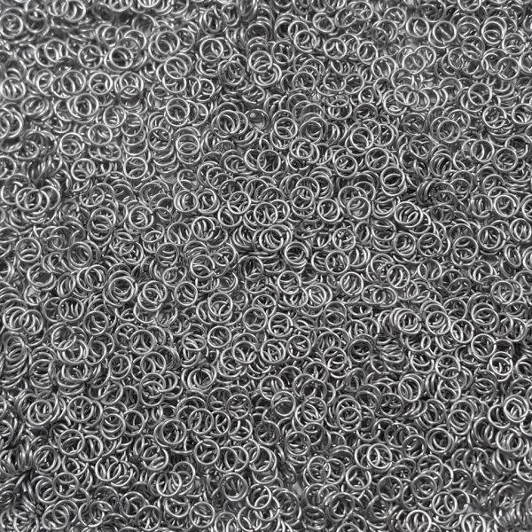 Silver Anodized Aluminum jump rings in 20 SWG, 3/16 inch ID, 1/4 lb (4 oz)