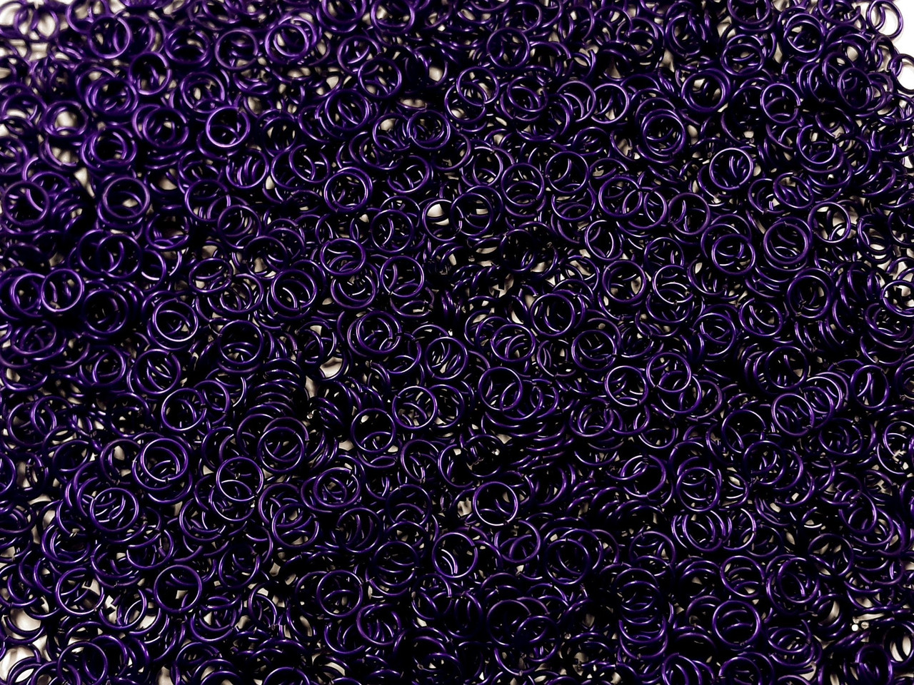 Violet Anodized Aluminum jump rings in 18 SWG, 1/4 inch ID, 1/2 lb (8 oz)