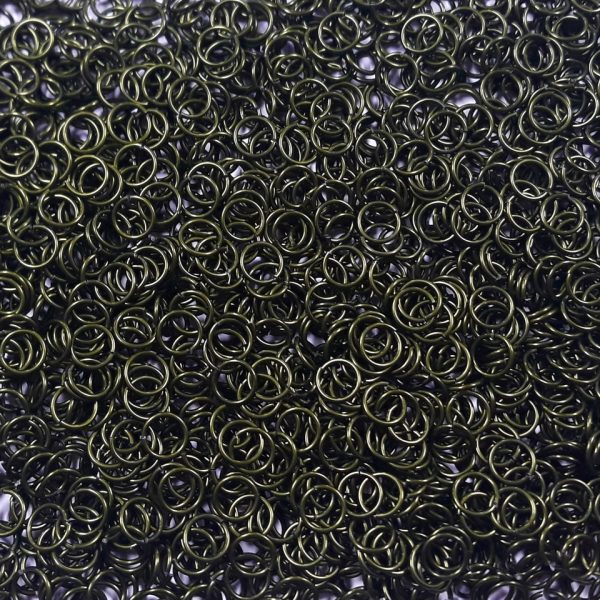 OD Green Anodized Aluminum jump rings in 18 SWG, 9/32 inch ID, 1/2 lb (8 oz)