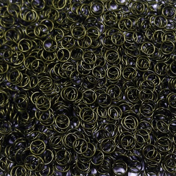OD Green Anodized Aluminum jump rings in 18 SWG, 5/16 inch ID, 1/2 lb (8 oz)