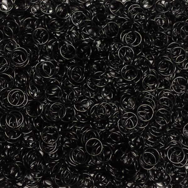 Black Anodized Aluminum jump rings in 18 SWG, 5/16 inch ID, 1/2 lb (8 oz)