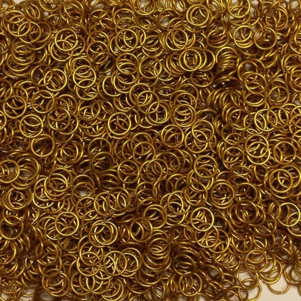 Gold Anodized Aluminum jump rings in 18 SWG, 5/16 inch ID, 1/2 lb (8 oz)