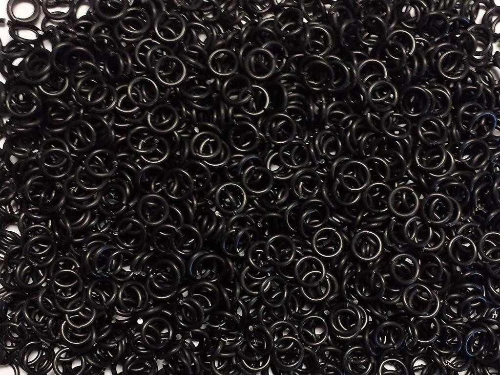 Black Anodized Aluminum jump rings in 14 SWG, 5/16 inch ID, 1/2 lb (8 oz)