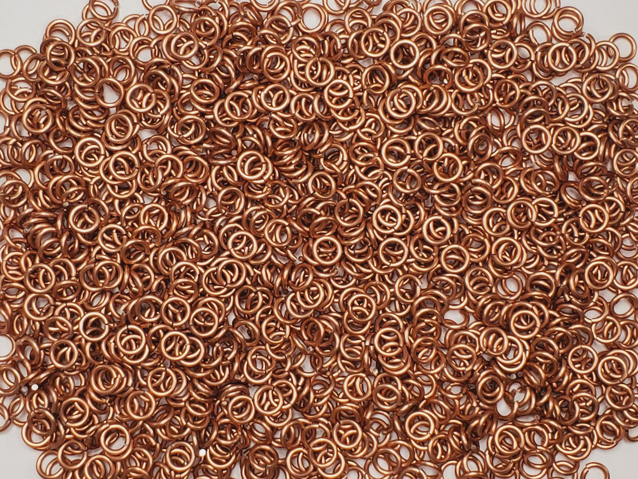 Special Run- *new Penny* Anodized Aluminum jump rings in 16 SWG, 7/32 inch ID, 1/2 lb (8 oz)