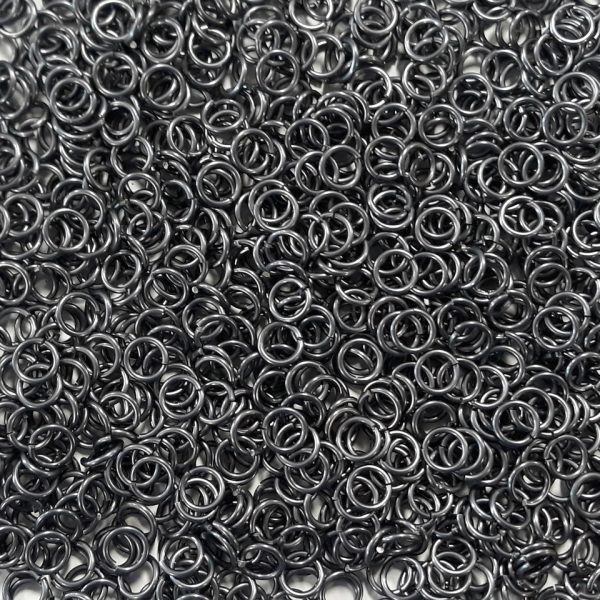 Stormy Gray Anodized Aluminum jump rings in 16 SWG, 9/32 inch ID, 1 oz