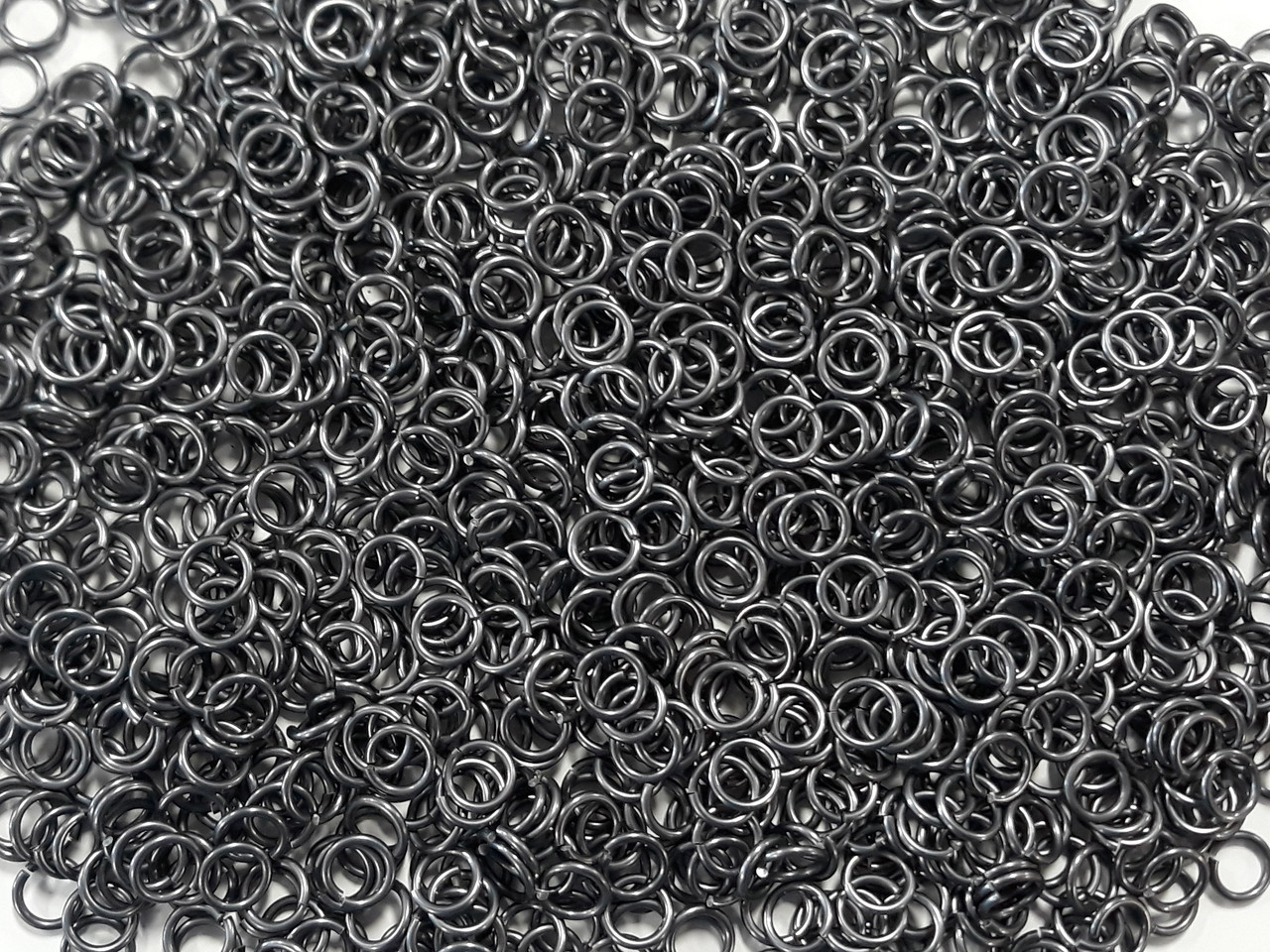 Stormy Gray Anodized Aluminum jump rings in 16 SWG, 9/32 inch ID, 1 oz