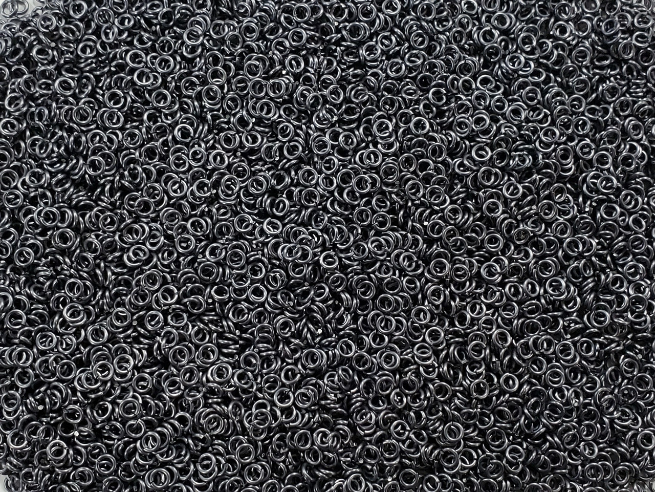 Stormy Gray Anodized Aluminum jump rings in 18 SWG, 1/8 inch ID, 1 oz