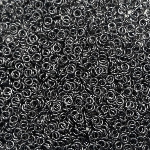 Stormy Gray Anodized Aluminum jump rings in 16 SWG, 3/16 inch ID, 1 oz