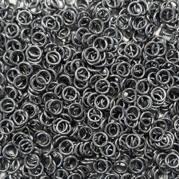 Stormy Gray Anodized Aluminum jump rings in 14 SWG, 5/16 inch ID, 1 oz