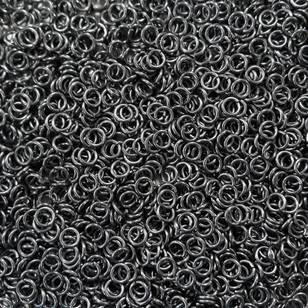 Stormy Gray Anodized Aluminum jump rings in 16 SWG, 7/32 inch ID, 1 oz