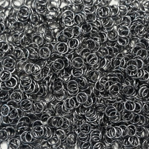 Stormy Gray Anodized Aluminum jump rings in 16 SWG, 5/16 inch ID, 1 oz