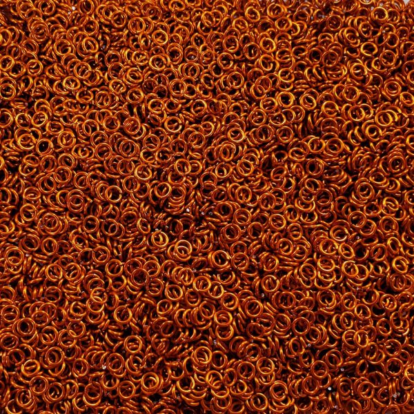 Orange Anodized Aluminum jump rings in 18 SWG, 5/32 inch ID, 1 oz