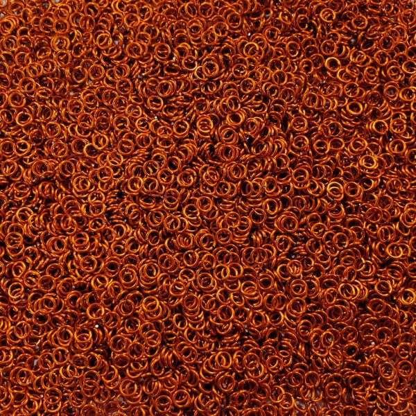 Orange Anodized Aluminum jump rings in 20 SWG, 9/64 inch ID, 1 oz