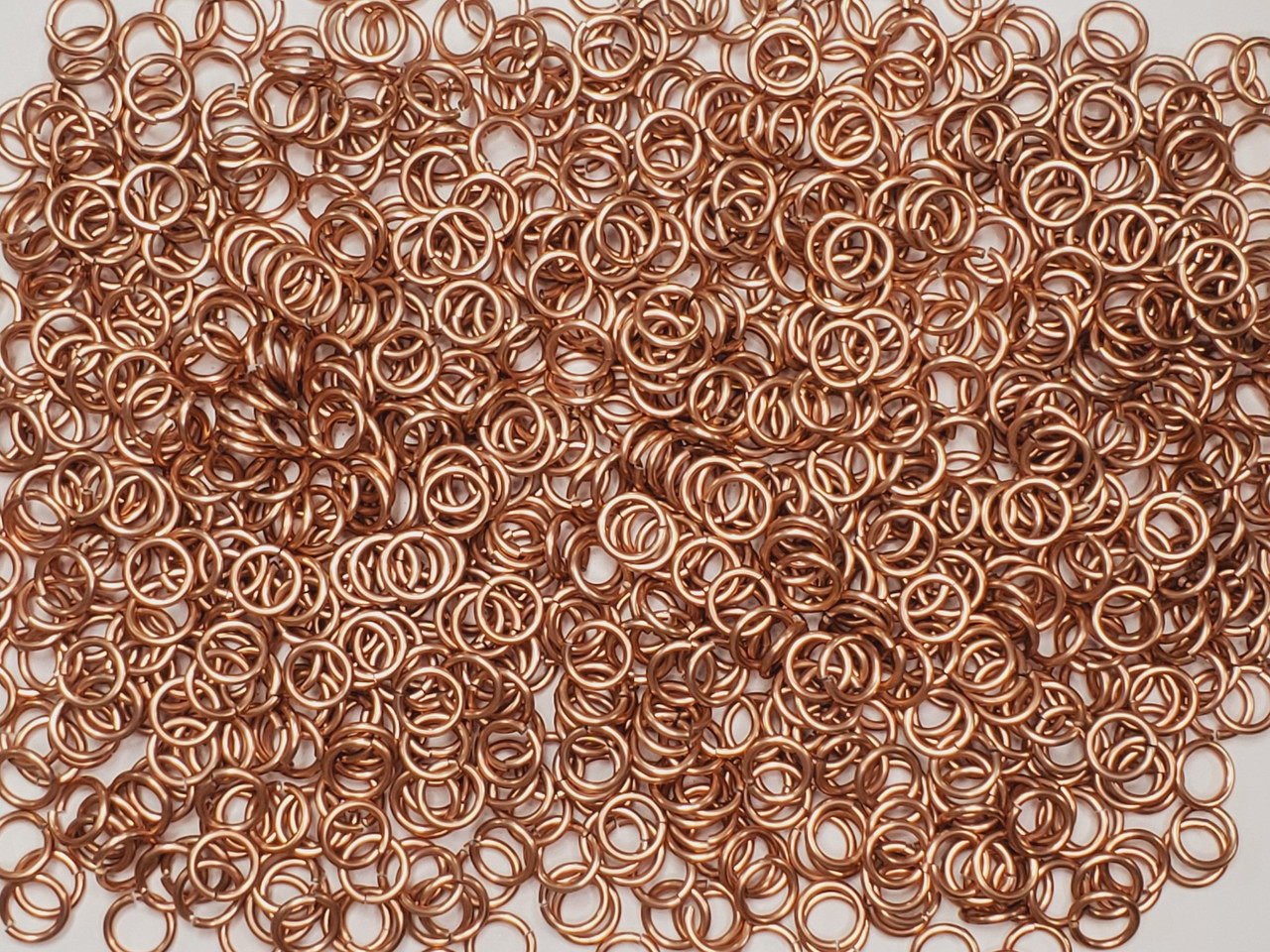 Special Run *new Penny* Anodized Aluminum jump rings in 16 SWG, 9/32 inch ID, 1 oz