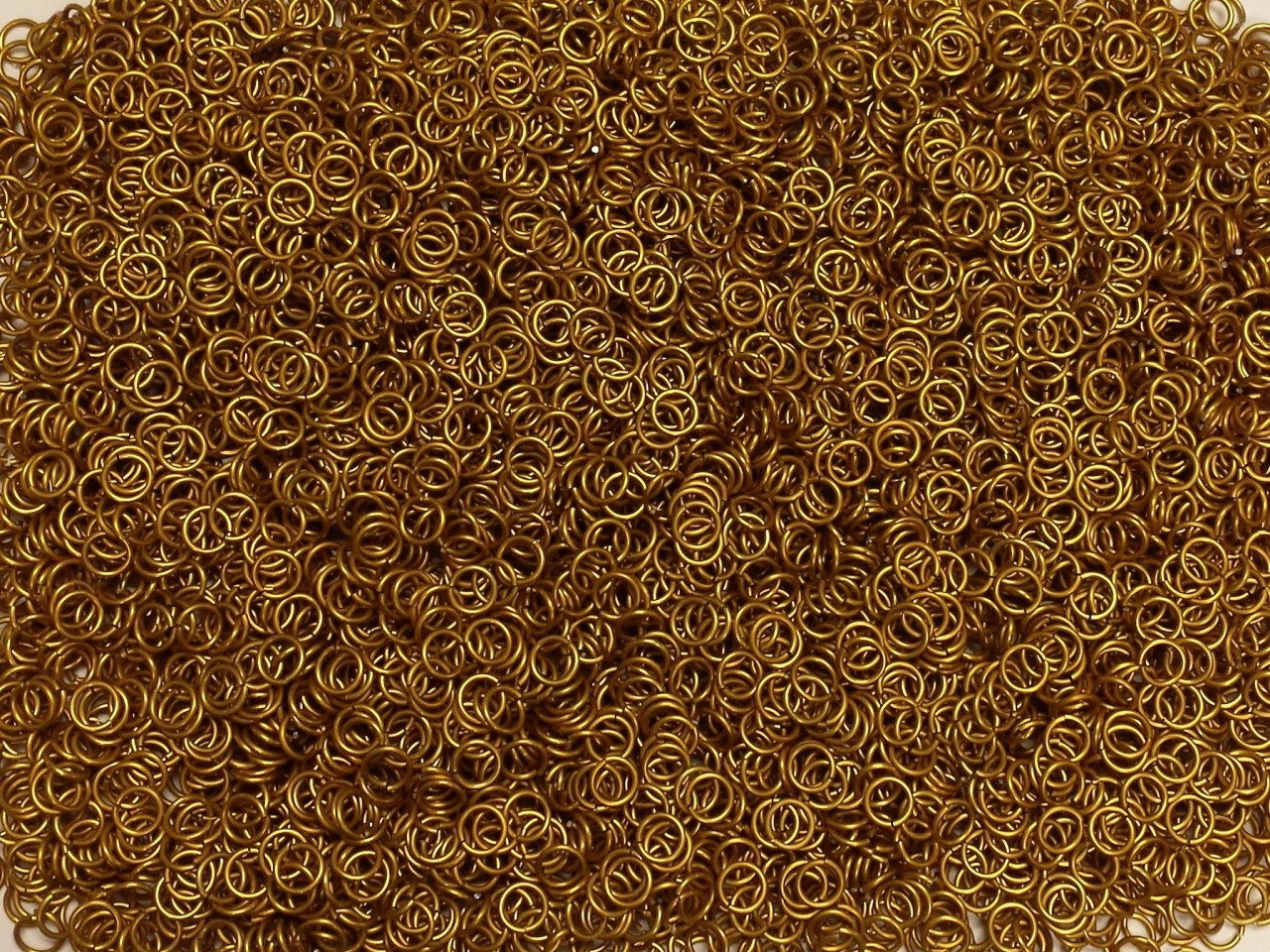 Gold Anodized Aluminum jump rings in 20 SWG, 3/16 inch ID, 1 oz