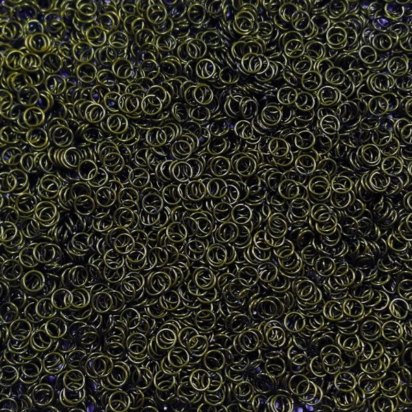 OD Green Anodized Aluminum jump rings in 20 SWG, 3/16 inch ID, 1 oz