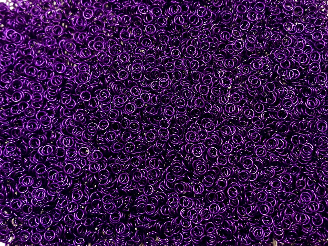 Violet Anodized Aluminum jump rings in 20 SWG, 5/32 inch ID, 1 oz