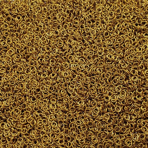 Gold Anodized Aluminum jump rings in 20 SWG, 9/64 inch ID, 1 oz