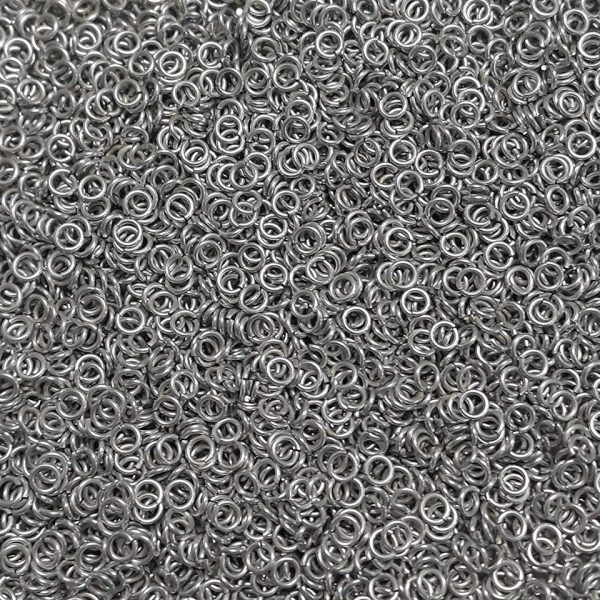 Silver Anodized Aluminum jump rings in 18 SWG, 5/32 inch ID, 1 oz