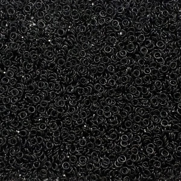 Black Anodized Aluminum jump rings in 18 SWG, 1/8 inch ID, 1 oz