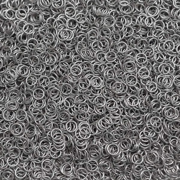 Silver Anodized Aluminum jump rings in 18 SWG, 1/4 inch ID, 1 oz
