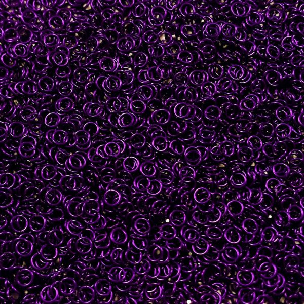 Violet Anodized Aluminum jump rings in 18 SWG, 3/16 inch ID, 1 oz