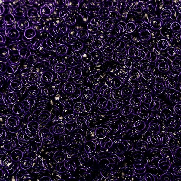 Violet Anodized Aluminum jump rings in 18 SWG, 1/4 inch ID, 1 oz
