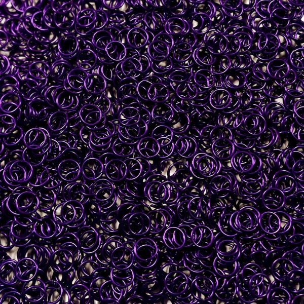 Violet Anodized Aluminum jump rings in 18 SWG, 9/32 inch ID, 1 oz
