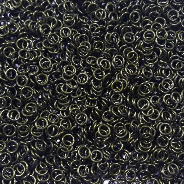 OD Green Anodized Aluminum jump rings in 16 SWG, 3/16 inch ID, 1 oz