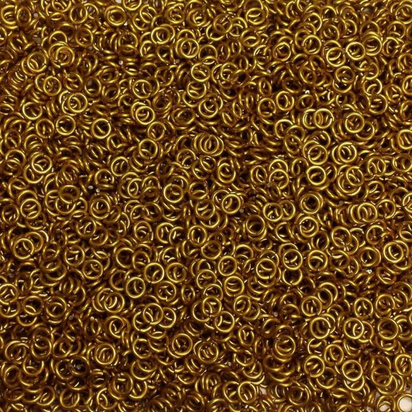 Gold Anodized Aluminum jump rings in 16 SWG, 3/16 inch ID, 1 oz