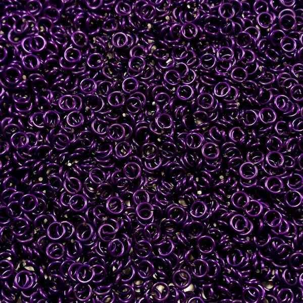 Violet Anodized Aluminum jump rings in 16 SWG, 3/16 inch ID, 1 oz