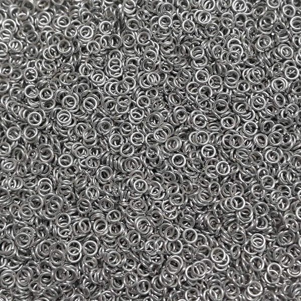 Silver Anodized Aluminum jump rings in 16 SWG, 7/32 inch ID, 1 oz