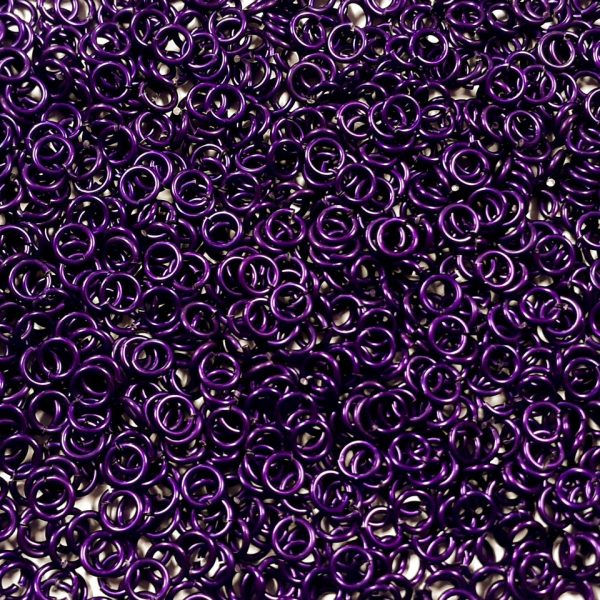Violet Anodized Aluminum jump rings in 16 SWG, 7/32 inch ID, 1 oz