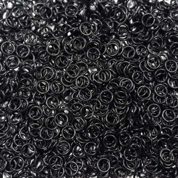 Black Anodized Aluminum jump rings in 16 SWG, 9/32 inch ID, 1 oz