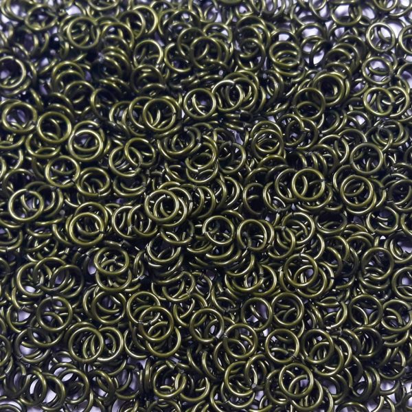 OD Green Anodized Aluminum jump rings in 16 SWG, 9/32 inch ID, 1 oz