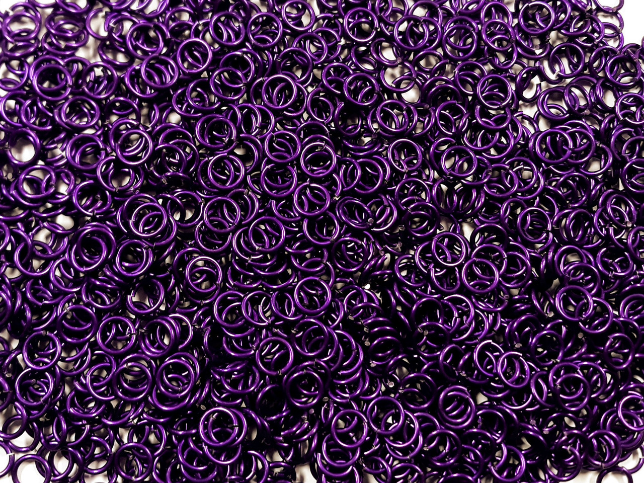 Violet Anodized Aluminum jump rings in 16 SWG, 9/32 inch ID, 1 oz