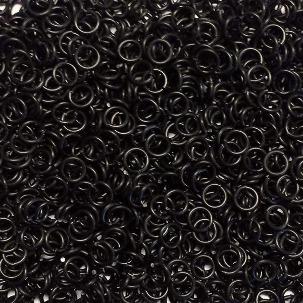 Black Anodized Aluminum jump rings in 14 SWG, 5/16 inch ID, 1 oz