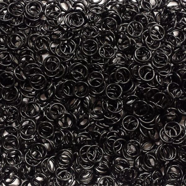 Black Anodized Aluminum jump rings in 16 SWG, 5/16 inch ID, 1 oz